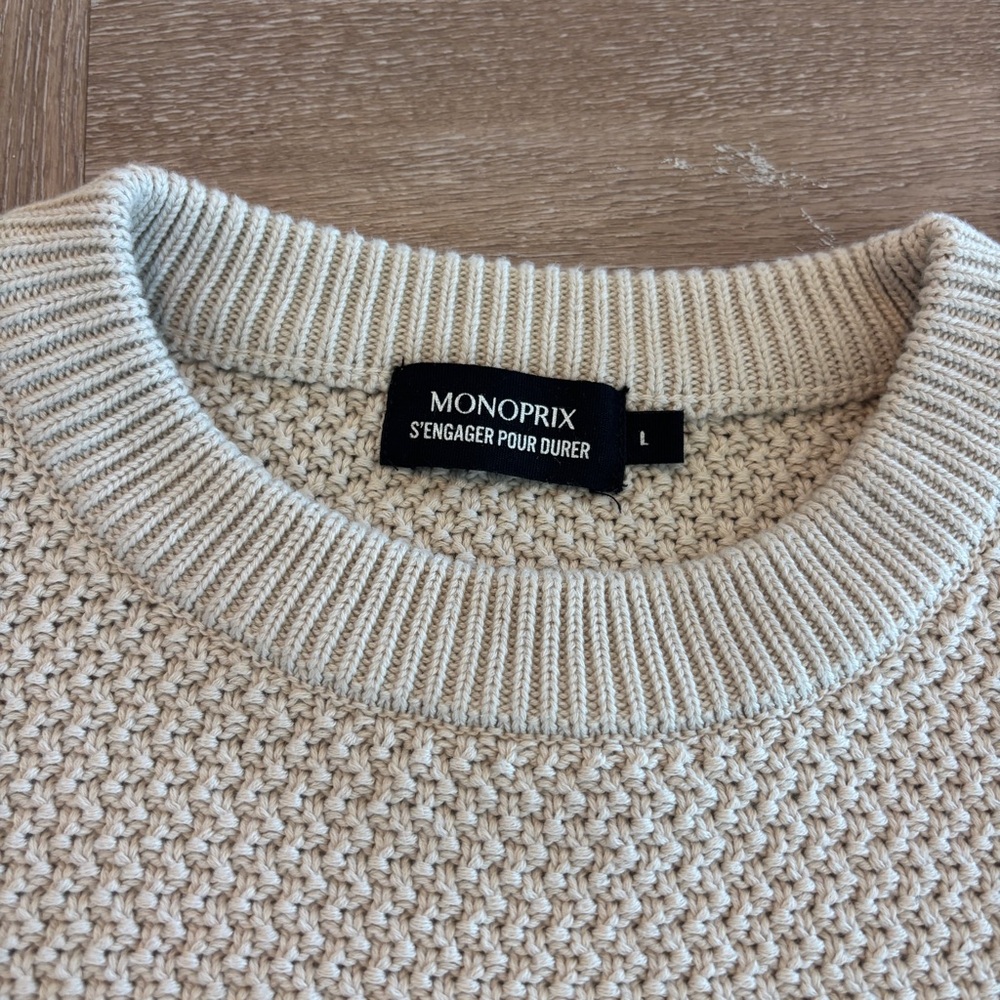Monoprix Cream Chunky Knit Sweater Size L